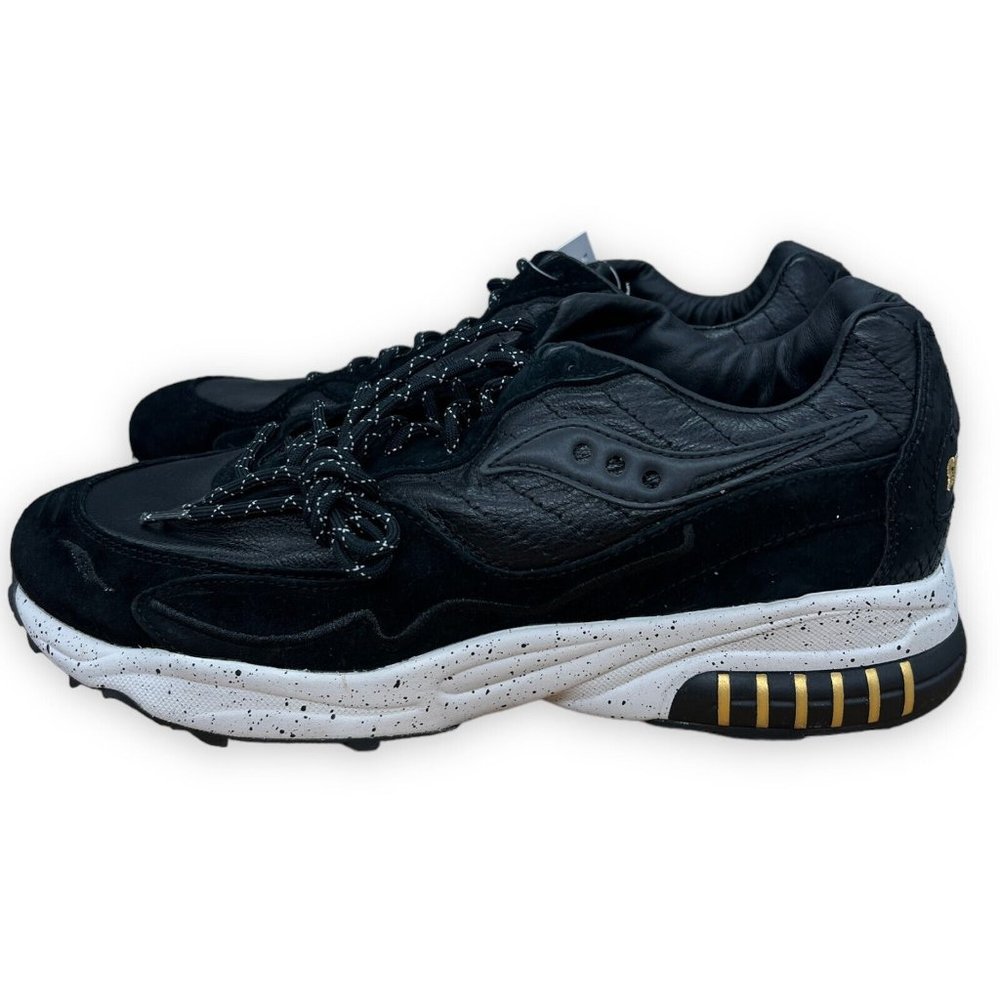 Saucony Originals Mens Shoes 10.5 Black 3D Grid Las Vegas Hurricane Leather